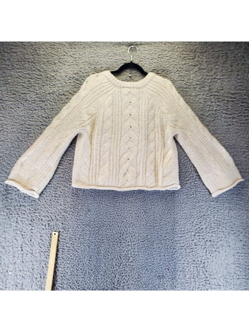 Universal Thread Sweater Womens Large Ivory Cable Knit Pullover - Picture 4 of 8